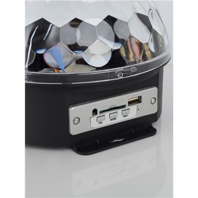 Ночник проектор «Хрустальный диско-шар» 17.5 см, динамик, свечение RGB, 220 В