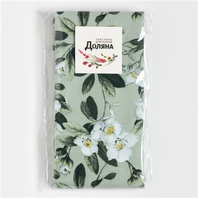 Дорожка «Доляна» Apple flowers, 40×146 см, 100% хлопок, рогожка 164 г/м²