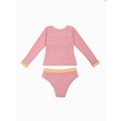 Купальник раздельный с длинными рукавами женский MINAKU, размер 42, розовый