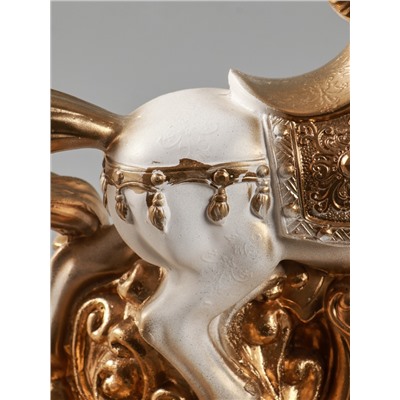 УЦЕНКА Фигура "Конь огненный" 40,5х36х15 см, белый с золотом