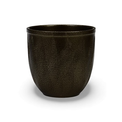 УЦЕНКА Горшок цветочный с поддоном 5 л, темное золото керамика, «Греция» (М)