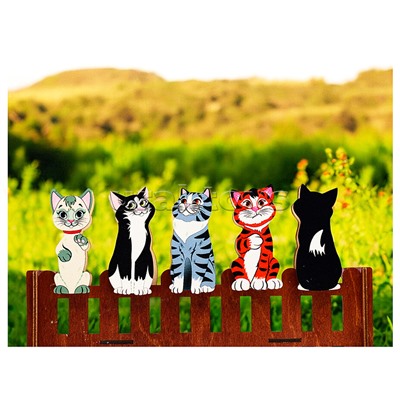 Набор счетного материала на прищепках "Кошки на заборе"