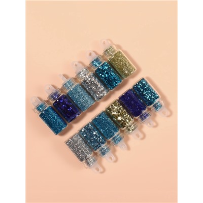 Блёстки для декора «Небесное мерцание», набор 12 бутылочек, крупные/мелкие, разноцветные