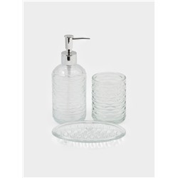 Набор для ванной "Перелив", 3 предмета (дозатор для мыла, стакан, мыльница)