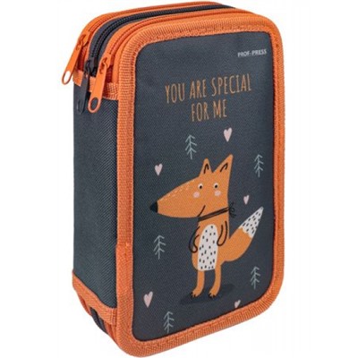 Пенал 6-ти ств. 190х115 мм "ДОВОЛЬНАЯ ЛИСИЧКА" печать на ткани ПН-3019 Проф-Пресс