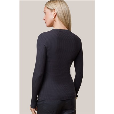 Джемпер из трикотажа в широкий рубчик VILATTE, 1130038