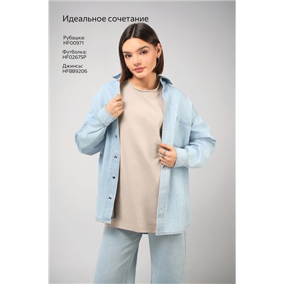 Женская футболка оверсайз из футера двухнитки Happyfox