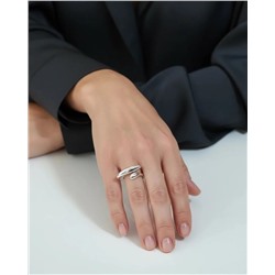 Кольцо с белым серебрением