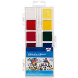 Краски акварельные медовые 12цв "Классическая" без кисти пласт.уп 1009194 Гамма