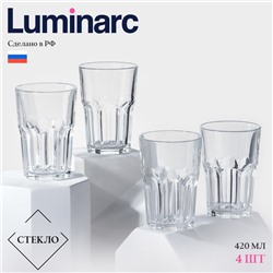 Стаканы Luminarc Tasting Time, 420 мл, набор 4 шт., стекло, прозрачные