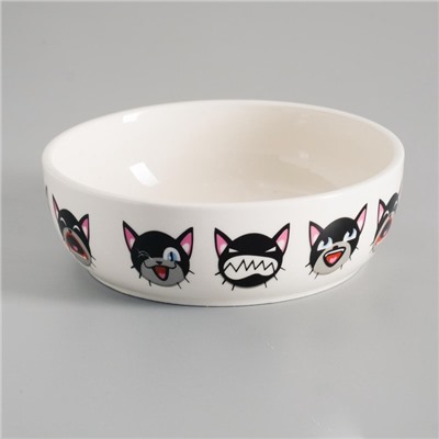 Миска керамическая «Эмоджи» 250 мл - 12×12×3.5 см, белая