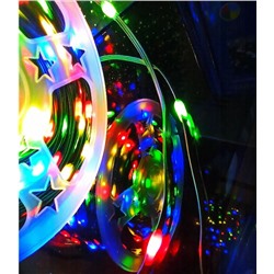 Гирлянда Уличная роса 50м свечение микс, 8 режимов, провод зеленый, 220В