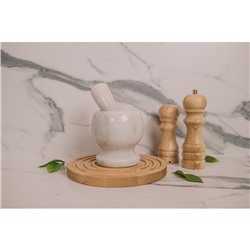 Ступка с пестиком Magistro «Мрамор», натуральный камень, 10×10 см, белая