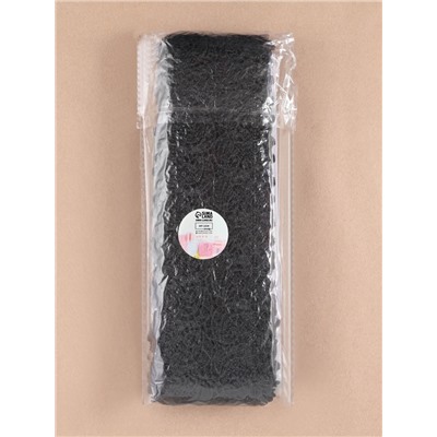 Кружево гипюровое, 65±5 мм, 6.8±0.5 м, чёрное