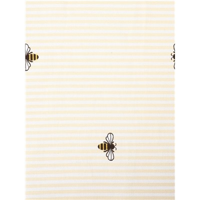 Шторы для кухни «Доляна. Пчёлки», 150×180 см - 2 шт., рогожка 164 г/м², 100% хлопок