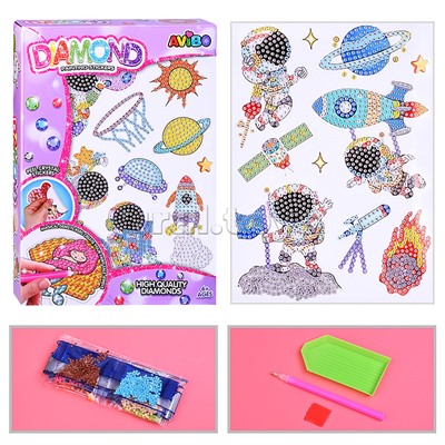 Мозаика алмазная "Космические приключения" в коробке