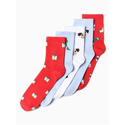 Носки женские новогодние набор 5 пар KAFTAN «Подарочек для тебя», размер 36-39 (23-25 см)