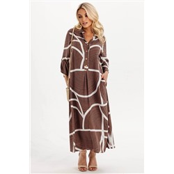 Платье штапель  6145/02/Кофейный
