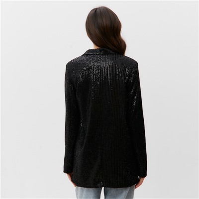 Пиджак женский с пайетками MIST размер 42, чёрный