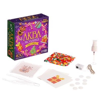 УЦЕНКА Аквамозаика «Новогодняя гирлянда», 10 фигурок, 400 шариков