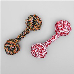 Игрушка тренировочная канатная «Гантель», 180 г, микс цветов