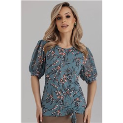 Блузка женская  7021/18/Бирюзовый, розовый