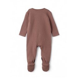 Комбинезон детский из жатой ткани «Крошка Я», рост 68-74 см, шоколадный