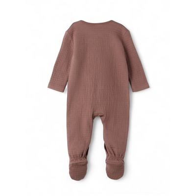 Комбинезон детский из жатой ткани «Крошка Я», рост 68-74 см, шоколадный