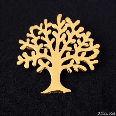 Брошь Дерево денежное 4х4 см / 2747 /уп 24/