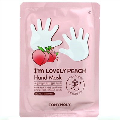 Tony Moly, I'm Lovely Peach, Hand Mask, 1 Pair, 0.56 oz (16 g)