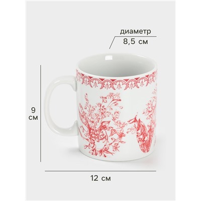 Кружка Дулевский фарфор «Райские ландыши», 300 мл, фарфор, белая
