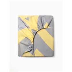 Простыня на резинке 1.5-спальная «Этель. Жёлтый Шеврон», 140×200+25 см, поплин