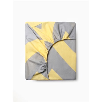 Простыня на резинке 1.5-спальная «Этель. Жёлтый Шеврон», 140×200+25 см, поплин