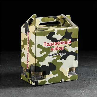 Набор питьевой «Нэро», 7 предметов: графин-штоф 500 мл, стопка 50 мл, 6 шт., цвет напыления золотой