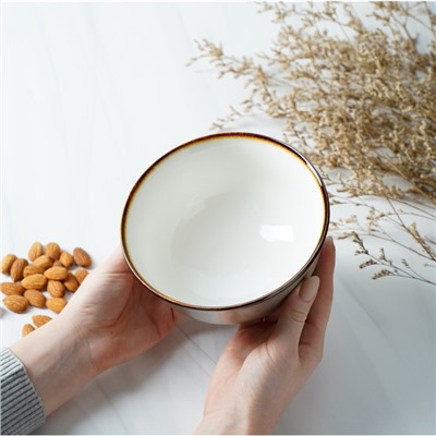 Салатник Magistro «Церера», 650 мл, 15×7.5 см, фарфор, коричневый