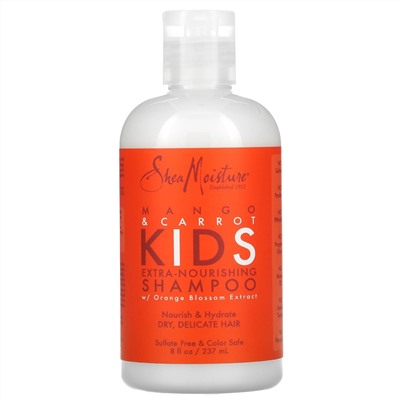 SheaMoisture, экстра-питательный шампунь для детей, манго и морковь, 237 мл (8 жидк. унций)