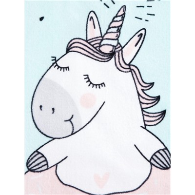 Полотенце - пончо детское махровое «Крошка Я. Единорог», 60×120 см, хлопок 100%, голубое