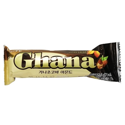 Шоколадный батончик с миндалем Ghana Lotte, Корея, 46 г Акция