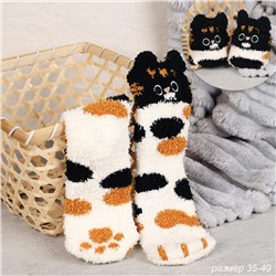 Носки женские флисовые р. 35-40 Лапки новогодний № 3 / MNZ-19/3 /721638