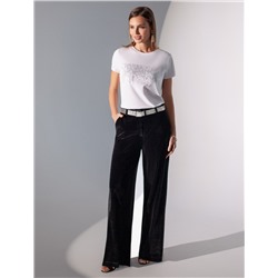 Нарядная футболка с принтом из премиального хлопка с эластаном