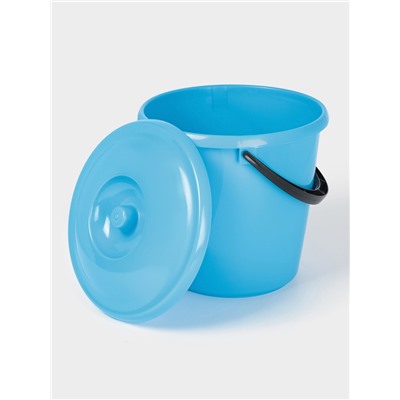 Ведро с крышкой, 10 л, d=32 см, h=26 см, пластик, МИКС