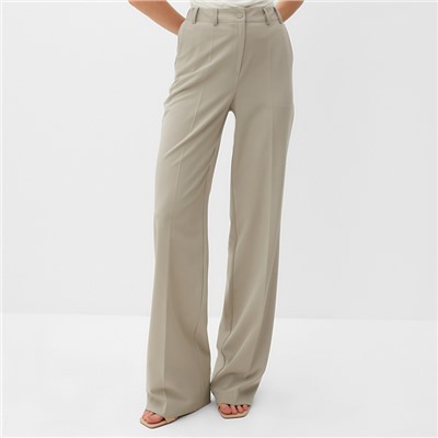 Брюки женские прямые MINAKU: Classic, серые, размер 52