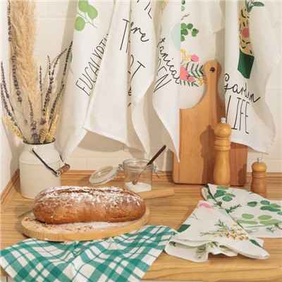 Набор кухонных полотенец Доляна Garden life 35×60 см-7 шт., 100% хлопок