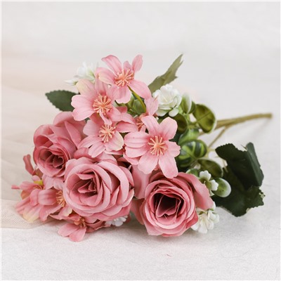 Цветок искусственный Букет роз 30 см / 149NA-42 /уп 200/600/