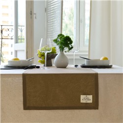 Дорожка Этель ECO, цвет оливковый, 40×136/±6 см, 70% хл, 30% лён, 190 г/м²