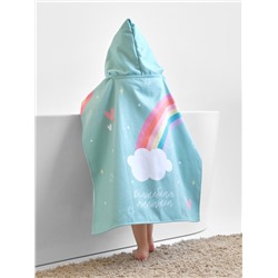 Полотенце - пончо детское махровое «Крошка Я. Единорог», 60×120 см, зелёное