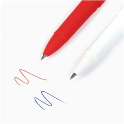 Ручка гелевая, синяя и красная паста 2 шт., 0.7 мм, с колпачком «Новый год: Зима подарит чудо»