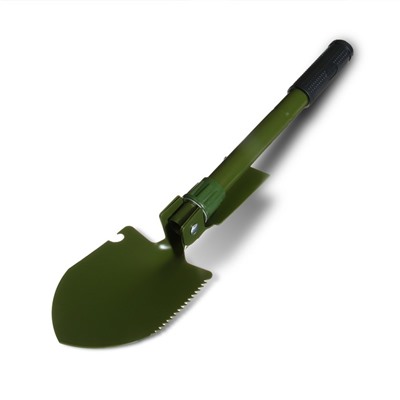 Лопата туристическая, складная, L=41 см, мотыжка, прорезиненная рукоять, в чехле, Greengo