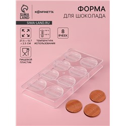 Форма для шоколада KONFINETTA «Круг», 27.5×13.7×2.5, 8 ячеек, прозрачная