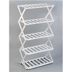 Подставка для цветов Greengo, 5 полок, 50 × 25 × 89 см, напольная, бамбук, белая